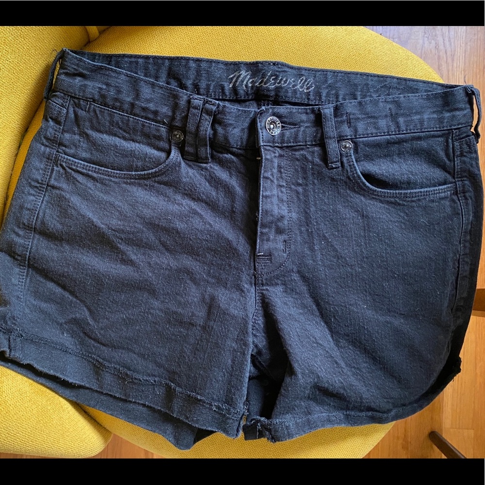 Madewell black denim shorts